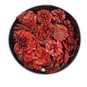 36 PCS Natural Red Pine Cones, Ornaments for Wreath & Tree Christmas Decorations